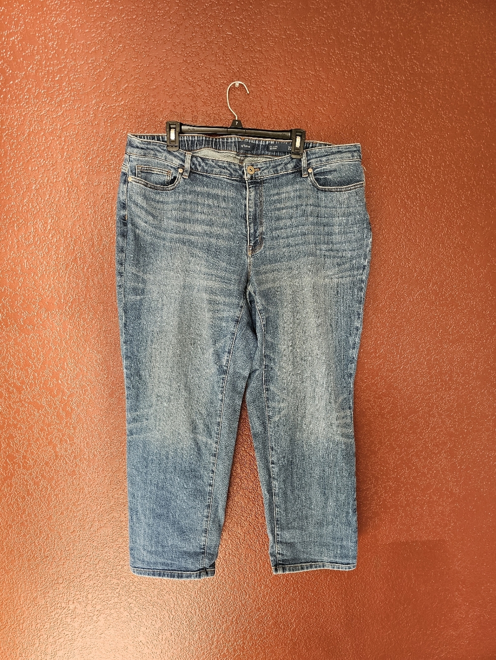 J. Jill Blue Cropped Straight-Leg Jeans